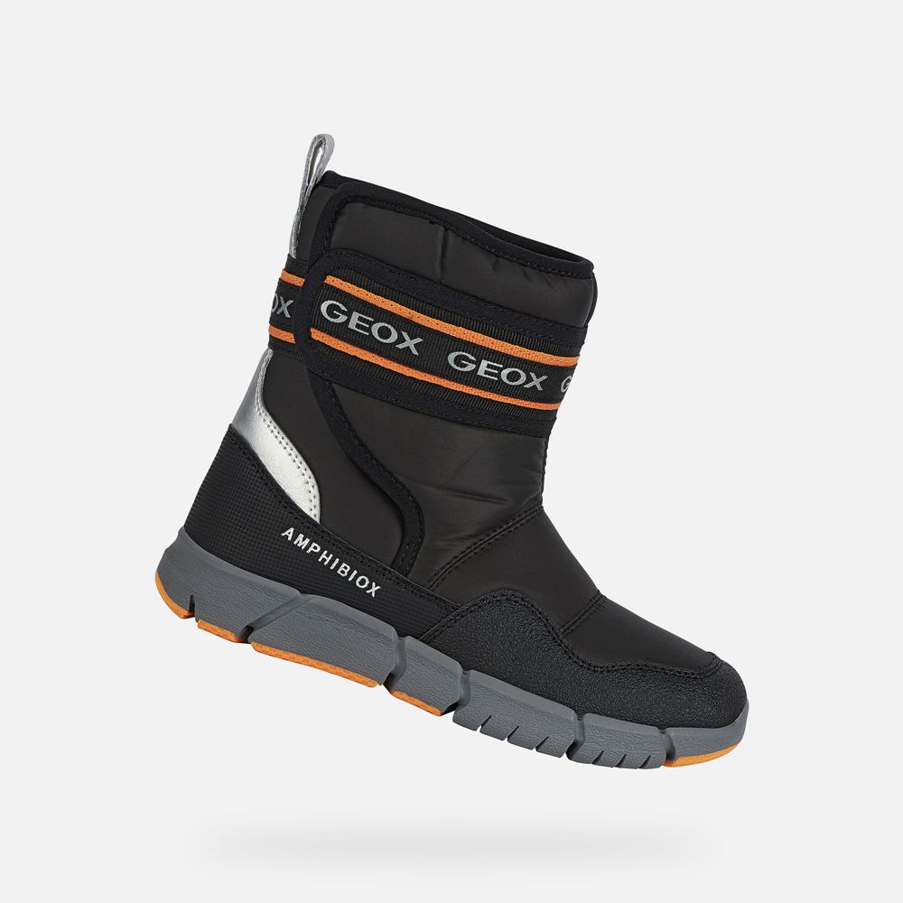 Geox Boots Black/Orange Flexyper Abx - Geox Boys Shoes - PQRTNL134